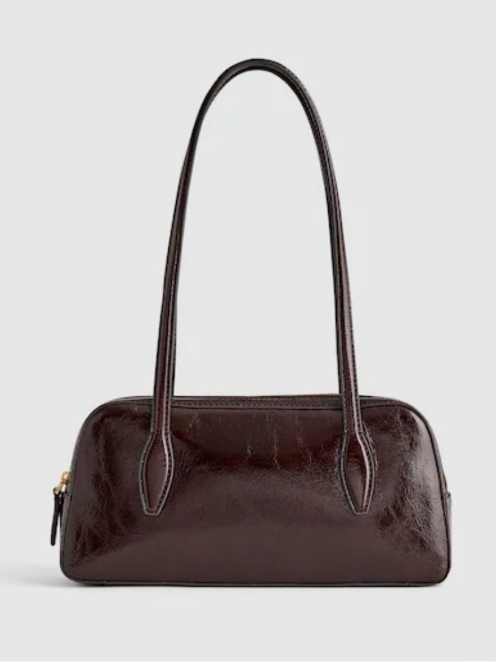 Madewell Top Zip Dark Brown Leather Shoulder Bag